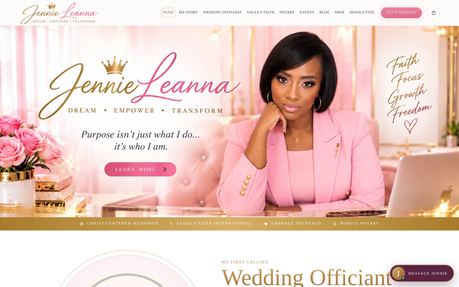 Screenshot of Jennie-Leanna.com